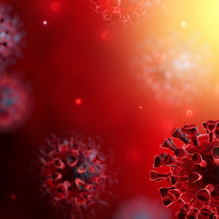 Corona Virus In Red Background - Microbiology And Virology Concept - 3d  Rendering - Staffing Industry Review